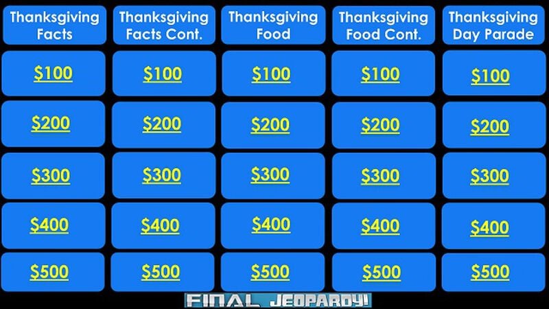 Thanksgiving Jeopardy